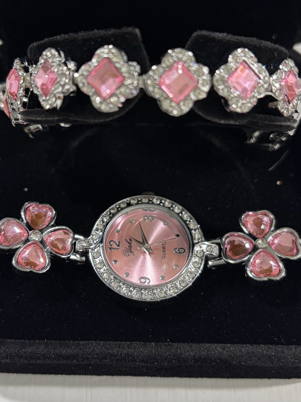 Pink Crystal Accent Women's Bracelet Watch -
